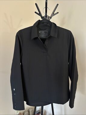 FIGS  Long Sleeve Polo - Black